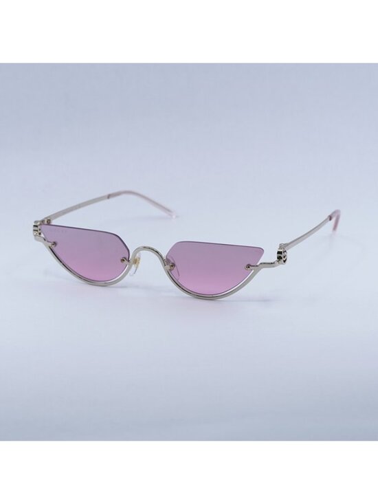 Gucci GG1603S 003 Sunglasses Gold Cat Eye Frame, Mirrored Violet Lenses main image 7